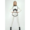 Deri Harness, Göğüs Altı Destekli Harness Takım, Deri Dansçı Kostüm - APFT1402