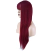 Düz Perçemli Uzun Fiber Sentetik Peruk - Kızıl