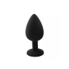 Elmas Taşlı Silikon Kaplı Anal Plug L Büyük Boy 9 cm Siyah