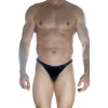 Erkek Arkası Büzgülü Siyah Lame Brazillian Slip