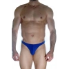 Erkek  Arkası Metalli Mavi Tanga Çamaşır