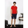 Erkek Penye Kırmızı 3lü Pijama Takımı