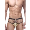 Fantezi Altın Önü Halkalı Seksi Erkek String-tanga