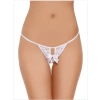 Fantezi Arkası Açık Fiyonklu Beyaz Dantel String - Tanga