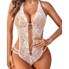 Fantezi Beyaz  Dantelli Zincirli Seksi Babydoll BC9252