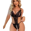 Fantezi Büyük Beden Siyah Dantelli Babydoll BC9249