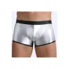 Fantezi Deri Görünümlü Gümüş Erkek Boxer Tanga