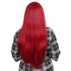 Fiber Sentetik Uzun Düz Kahküllü Peruk - Kızıl