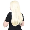 Fiber Sentetik Uzun Düz Peruk - Açık Platin