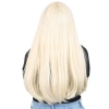 Fiber Sentetik Uzun Düz Peruk - Platin