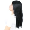 Fiber Sentetik Uzun Düz Peruk - Siyah