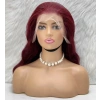 Gerçek Front Lace Tül Peruk - Dalgalı - Koyu Kızıl 70-75cm