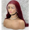 Gerçek Front Lace Tül Peruk - Dalgalı - Koyu Kızıl 70-75cm