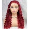 Gerçek Front Lace Tül Peruk - Yoğun Dalgalı - Kızıl 70-75cm