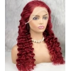 Gerçek Front Lace Tül Peruk - Yoğun Dalgalı - Kızıl 70-75cm