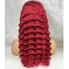Gerçek Front Lace Tül Peruk - Yoğun Dalgalı - Kızıl 70-75cm