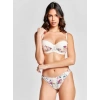 Gitana  Half Push Up Bra,çiçekli Ekru Straplez Konforlu Ve Şık Sütyen