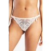 Golshan Giselle Mini String, Kadın Güpürlü Saten Ekru String Külot