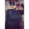Göz Maskeli Seksi Deri Harness - Brf471