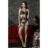Grace Garter Lace Belt , Kadın Siyah Çiçekli Güpür Şık Jartiyer
