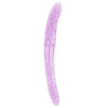 Hi-Rubber Şeffaf Jel Çift Taraflı Dildo - 45cm Mor