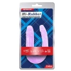 Hi-Rubber Şeffaf Jel Çift Taraflı Eğik Dildo - 17cm Mor