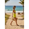 Kadın Fosforlu Şortlu Belden Ve Boyundan Bağlamalı Bikini Takımı