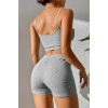 Kadın Gri Melanj Şortlu Kaşkorse Gecelik Takım