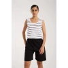 Kadın Kalın Askılı Beyaz Şortlu Pijama Takımı