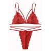 Kadın Kırmızı Dantel Sütyen Külot Takımı