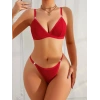 Kadın Kırmızı Mayo Bikini Şık Esnek Kumaş Plaj Giyim Özel Tasarım