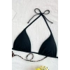 Kadın Leopar Desenli Ve Siyah Minimal Kesim Üçgen Bikini Üstü