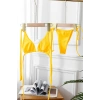 Kadın Sarı Yandan Bağlamalı Tangalı Üçgen Bikini Mayo Takımı