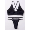 Kadın Siyah File Detaylı Özel Bikini Takımı