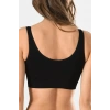 Kadın Siyah Kalın Askılı Çıkarılabilir Pedli Örme Seamless Dikişsiz Basic Büstiyer