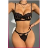 Kadın Siyah Midye Sütyen Takım