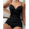 Kadın Siyah Şortlu Gecelik Takım 6639