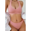 Kadın Somon Seamless Tanga Sütyen Takım