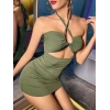 Kadın Yeşil Club Gece Elbisesi Şık Tasarım