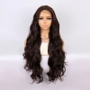 Kahverengi Uzun Dalgalı  Fiber Sentetik Tül Peruk