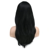 Katlı Kesim Perçemli Düz Fiber Sentetik Orta Boy Peruk - Siyah