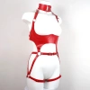 Kırmızı Deri Tam Vücut Harness Takımı