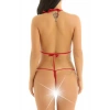 Kırmızı Mikro Bikini Fantezi İç Çamaşırı Takımı