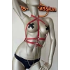 Kırmızı Ve Zincir Detaylı Şık Deri Harness - Brf3