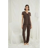 Kısa Kollu Ve Dantelli V Yaka Pijama Takımı