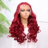 Kızıl Bebek Saçlı Fiber Sentetik Dalgalı Tül Peruk
