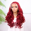 Kızıl Bebek Saçlı Fiber Sentetik Dalgalı Tül Peruk