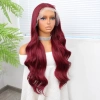 Kızıl Fiber Sentetik Geniş Dalgalı Tül Peruk