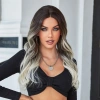Koyu Kestane Ombre/ Kumral Beyaz Platin Röfleli Tül Peruk