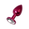 Metal Clear Taşlı Kırmızı Anal Plug Küçük Boy